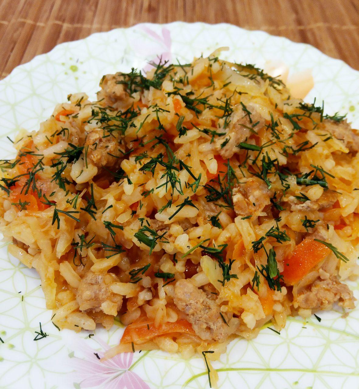 Как приготовить рис с капустой и картошкой рецепт с фото